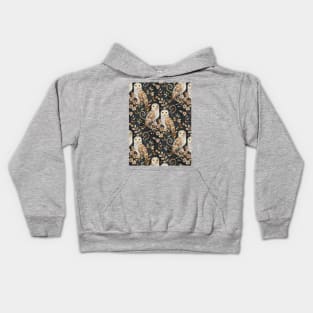 Wooden Wonderland Barn Owl Collage Kids Hoodie